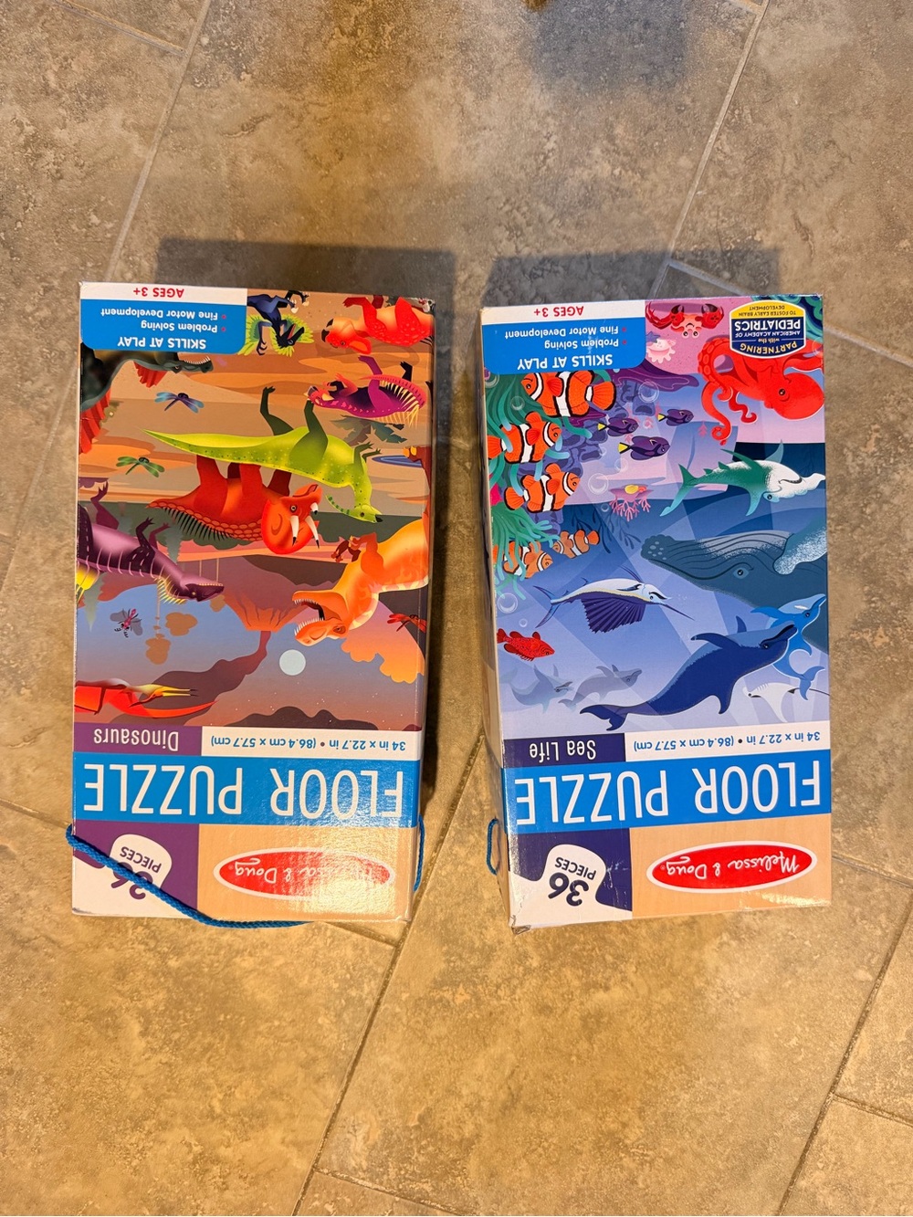 Melissa & Doug Floor Puzzle Set - Bright Blue, Red, Green, Orange, Purple
